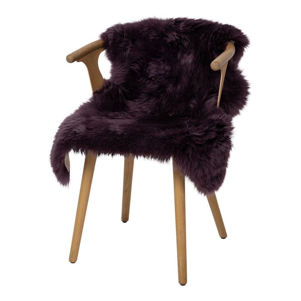 Merino Schaffell | Langhaar | Neuseeland | ca. 100x60 cm Aubergine