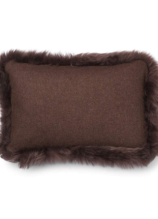 Wollkissen | 100% Wolle | Fellborte | 52x52 cm | 34x52 cm Braun/Schokolade