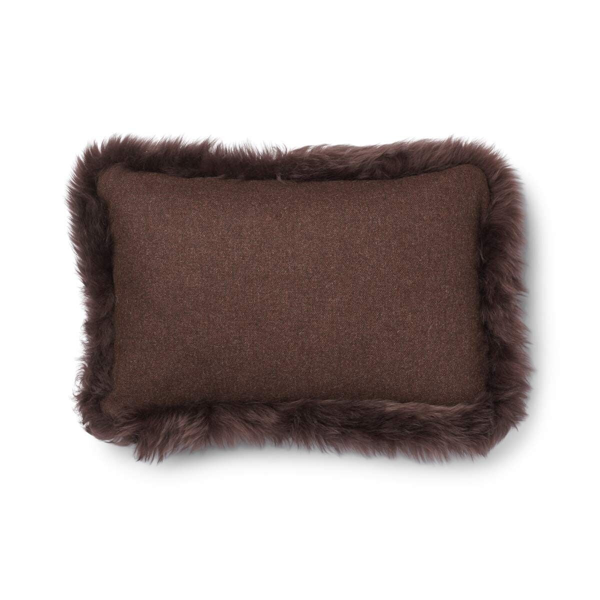 Wollkissen | 100% Wolle | Fellborte | 52x52 cm | 34x52 cm Braun/Schokolade