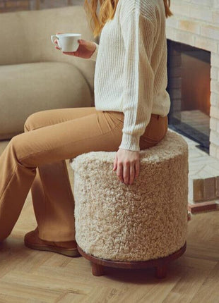 Simon Pouf | Kurzhaar | Neuseeland | D46x52 cm Anthrazit