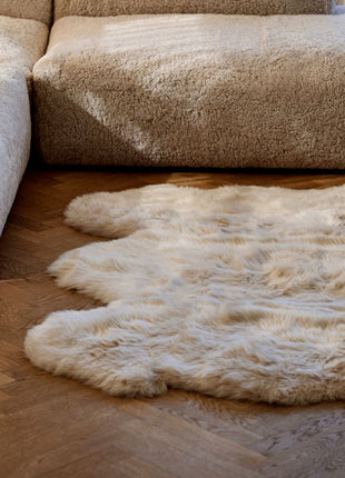 Lammfell Teppich Premium | Langhaar | Neuseeland | 180x162 cm Schwarz