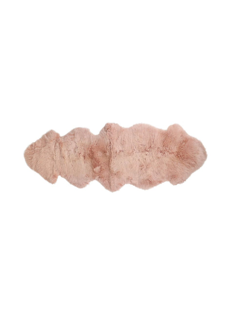 Merino Doppeltes Lammfell | Langhaar | Neuseeland | 170x60 cm Rosa