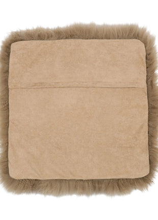 Fellkissenbezug | Langhaar | Neuseeland | 50,5x50,5 cm Taupe