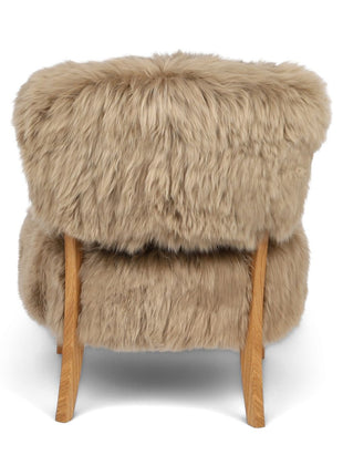 Lina Loungesessel | Premium Lammfell | Designmöbel Taupe