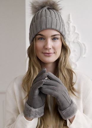 Kila Handschuhe | Wildleder | Fingerhandschuhe für Damen Schwarz