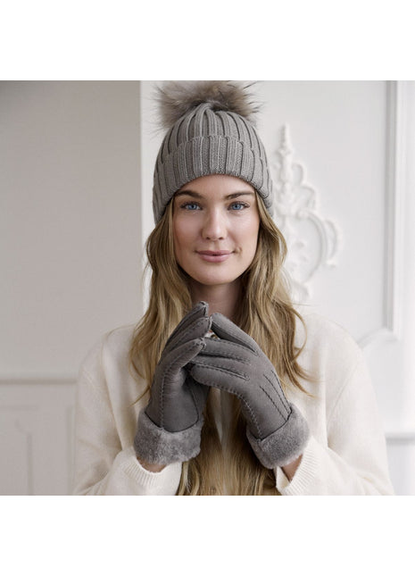 Kila Handschuhe | Wildleder | Fingerhandschuhe für Damen Schwarz