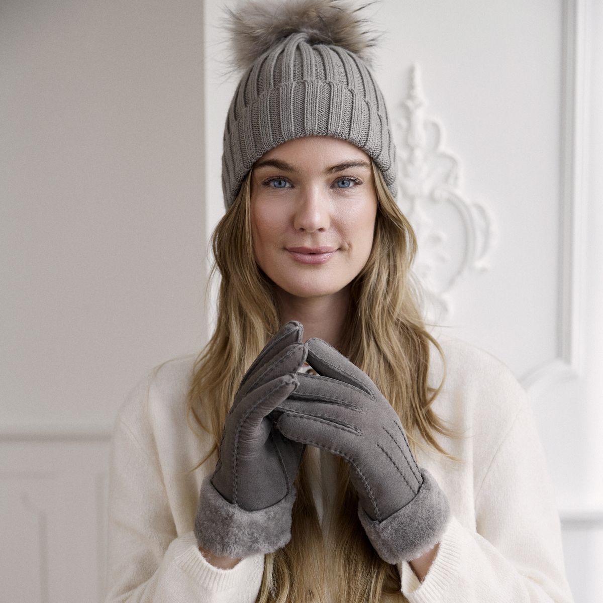 Lammfell Handschuhe Premium | Neuseeland | Fingerhandschuhe für Damen Tan