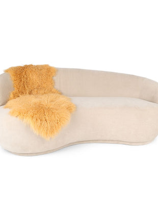 Doppeltes Lammfell | Tibet | 150x55 cm Goldgelb