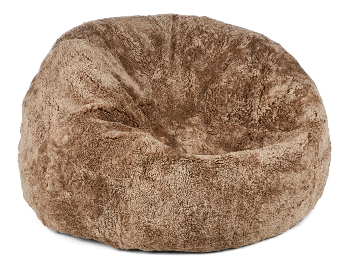 Lammfell Sitzsack | Kurzhaar | Neuseeland | 73x74 cm | 92x93 cm Taupe