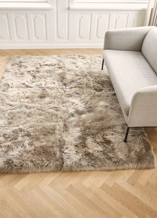 Lammfell Designerteppich Premium | Langhaar | Neuseeland Schwarz