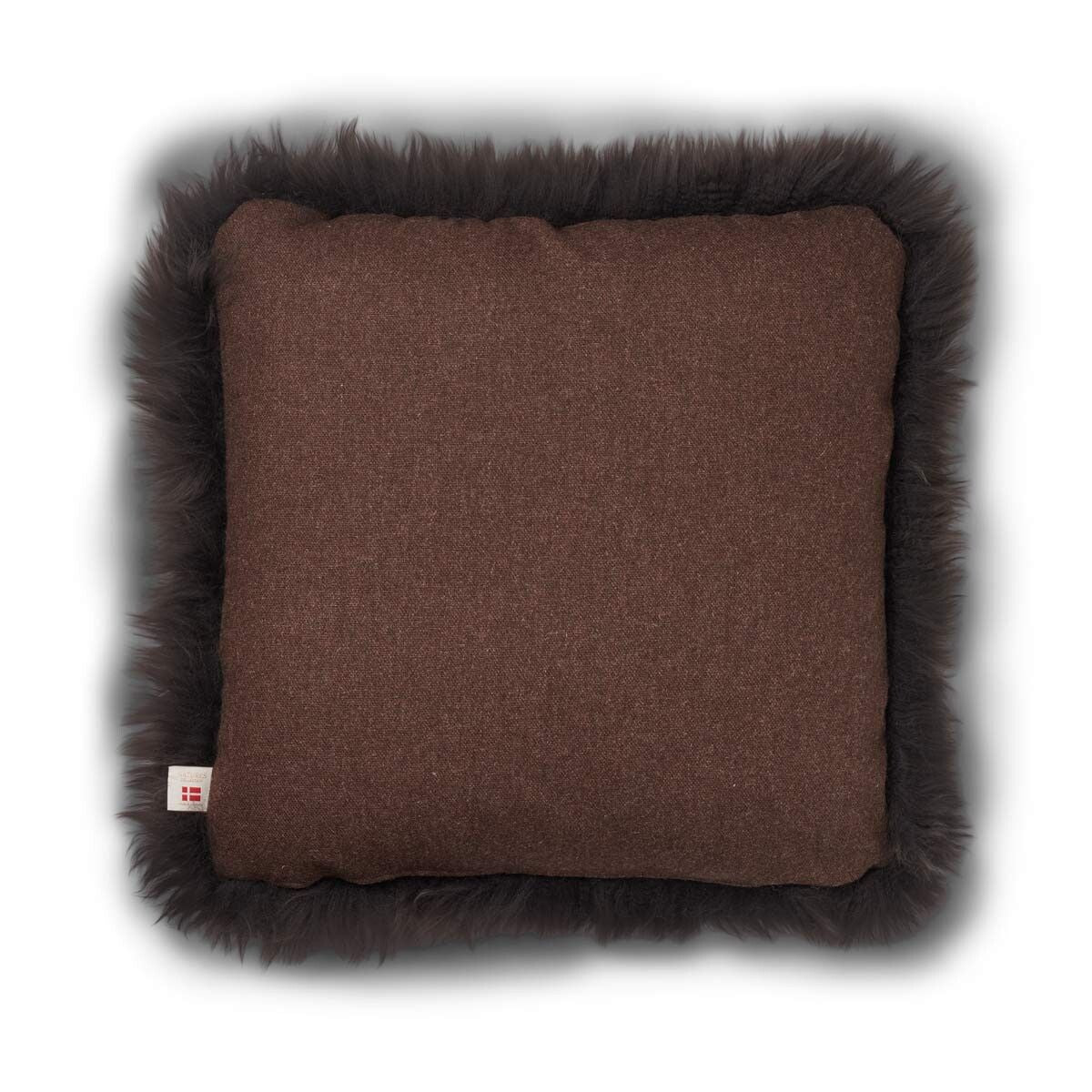 Lammfellkissen | Langhaar | Neuseeland | 100% Wolle | 52x52 cm | 34x52 cm Braun/Walnuss