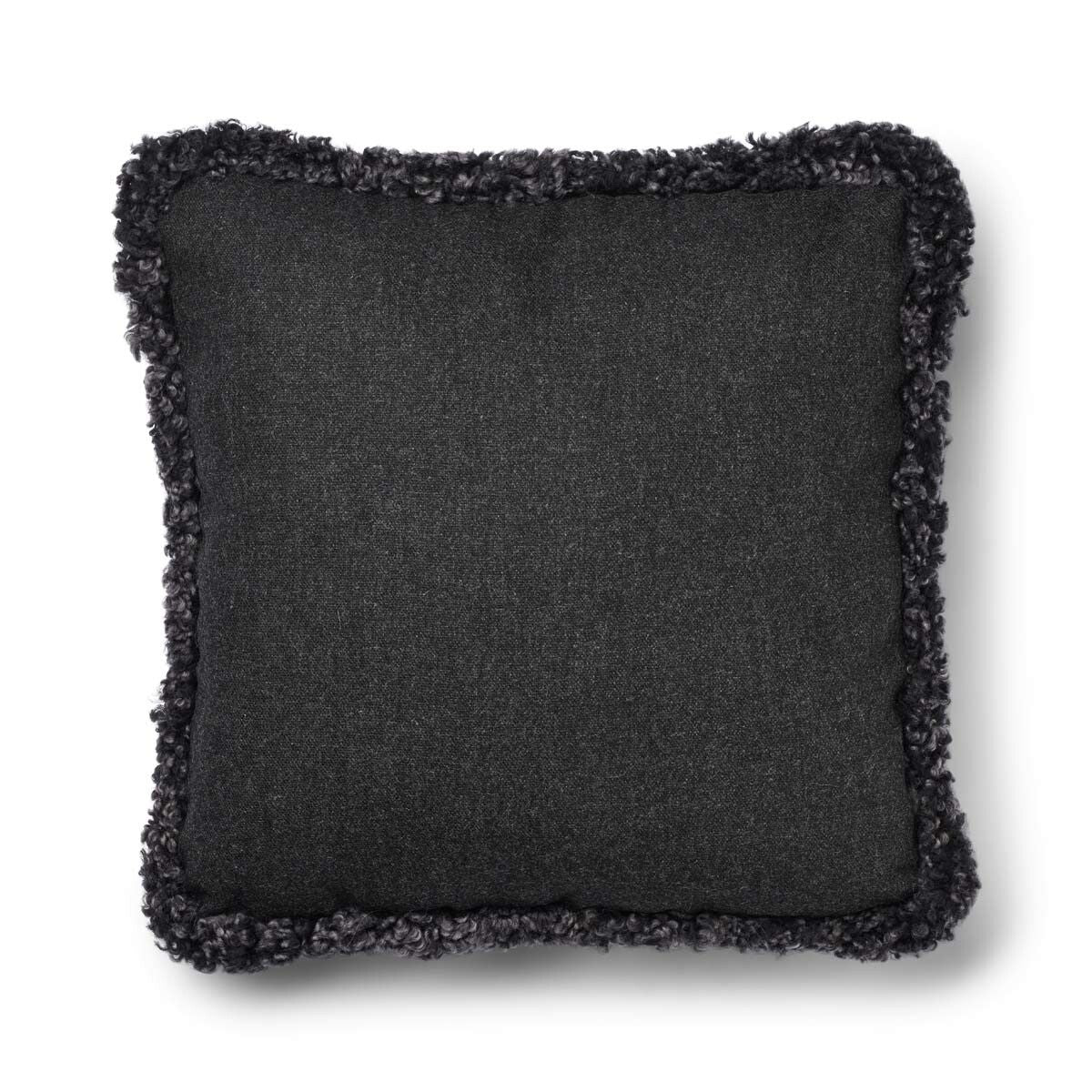Wollkissen | 100% Wolle | Fellborte | 52x52 cm | 34x52 cm Kohle/Anthrazit
