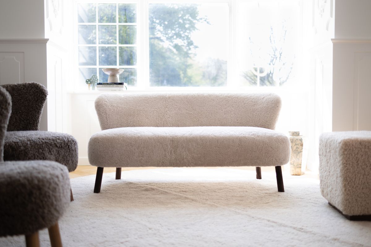 Emanuel 3-Sitzer Sofa | Dreisitzer | Design Möbel Perlweiß