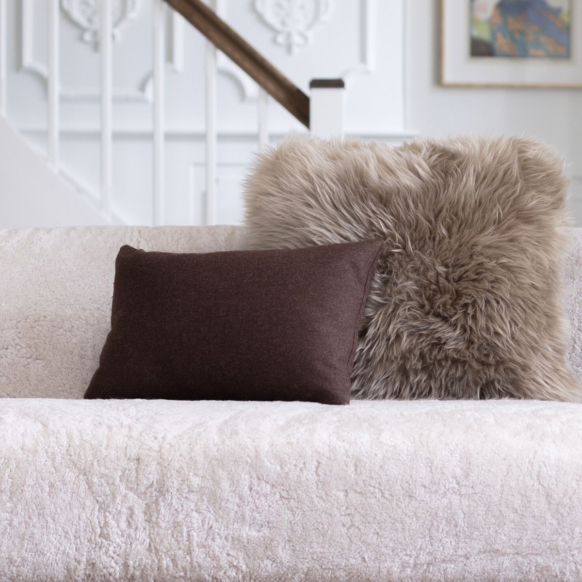 Wollkissen | 100% Wolle | 52x52 cm | 34x52 cm Beige