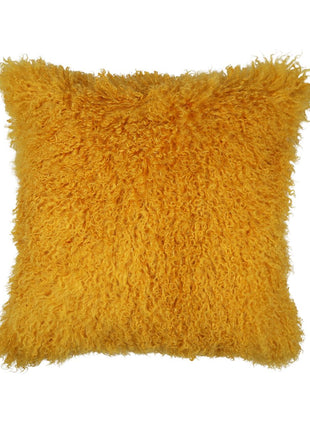 Fellkissen | Tibet | 50x50 cm Senfgelb