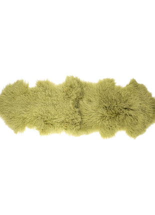 Doppeltes Lammfell | Tibet | 150x55 cm Waldgrün