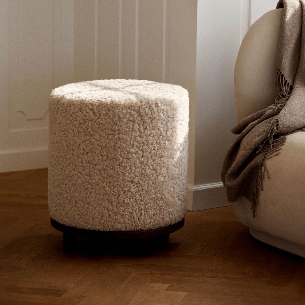 Simon Pouf | Kurzhaar | Neuseeland | D46x52 cm Anthrazit