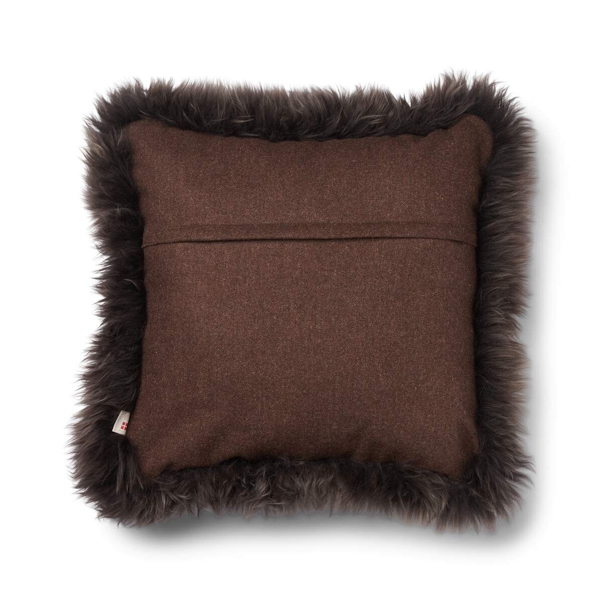 Wollkissen | 100% Wolle | Fellborte | 52x52 cm | 34x52 cm Braun/Walnuss