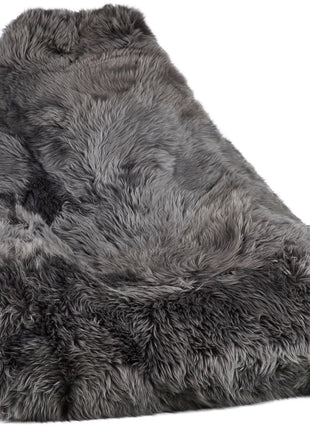 Lammfell Sitzsackstuhl Premium | Langhaar | Neuseeland | 100x100x80 cm Stahl