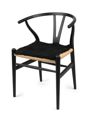 Stuhlauflage | Kurzhaar | Neuseeland | 40x40 cm Schwarz