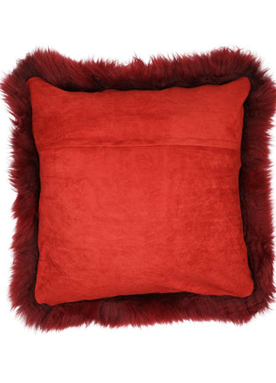 Fellkissen | Langhaar | Neuseeland | 50x50 cm Bordeauxrot