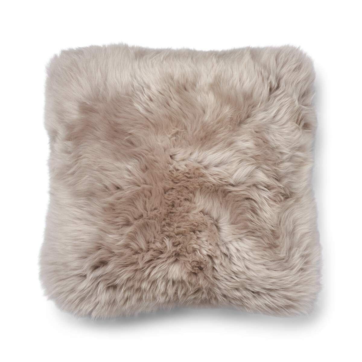 Lammfellkissen | Langhaar | Neuseeland | 100% Wolle | 52x52 cm | 34x52 cm Braun/Dove