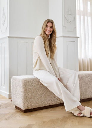 Lammfellbank Benjamin | Kurzhaar | 160x44x52 cm Anthrazit