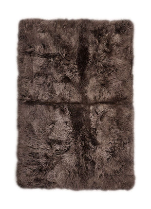 Lammfell Designerteppich Premium | Langhaar | Neuseeland Walnuss