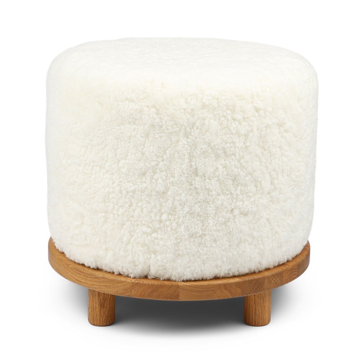 Simon Pouf | Kurzhaar | Neuseeland | D46x52 cm Weiß