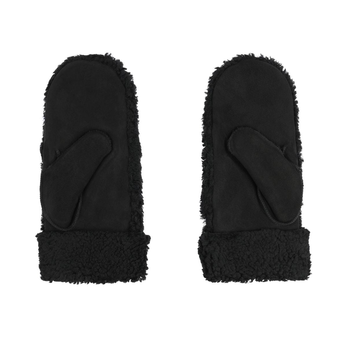 Iris Fäustlinge | Merino Lammfell | Damenfäustlinge Schwarz