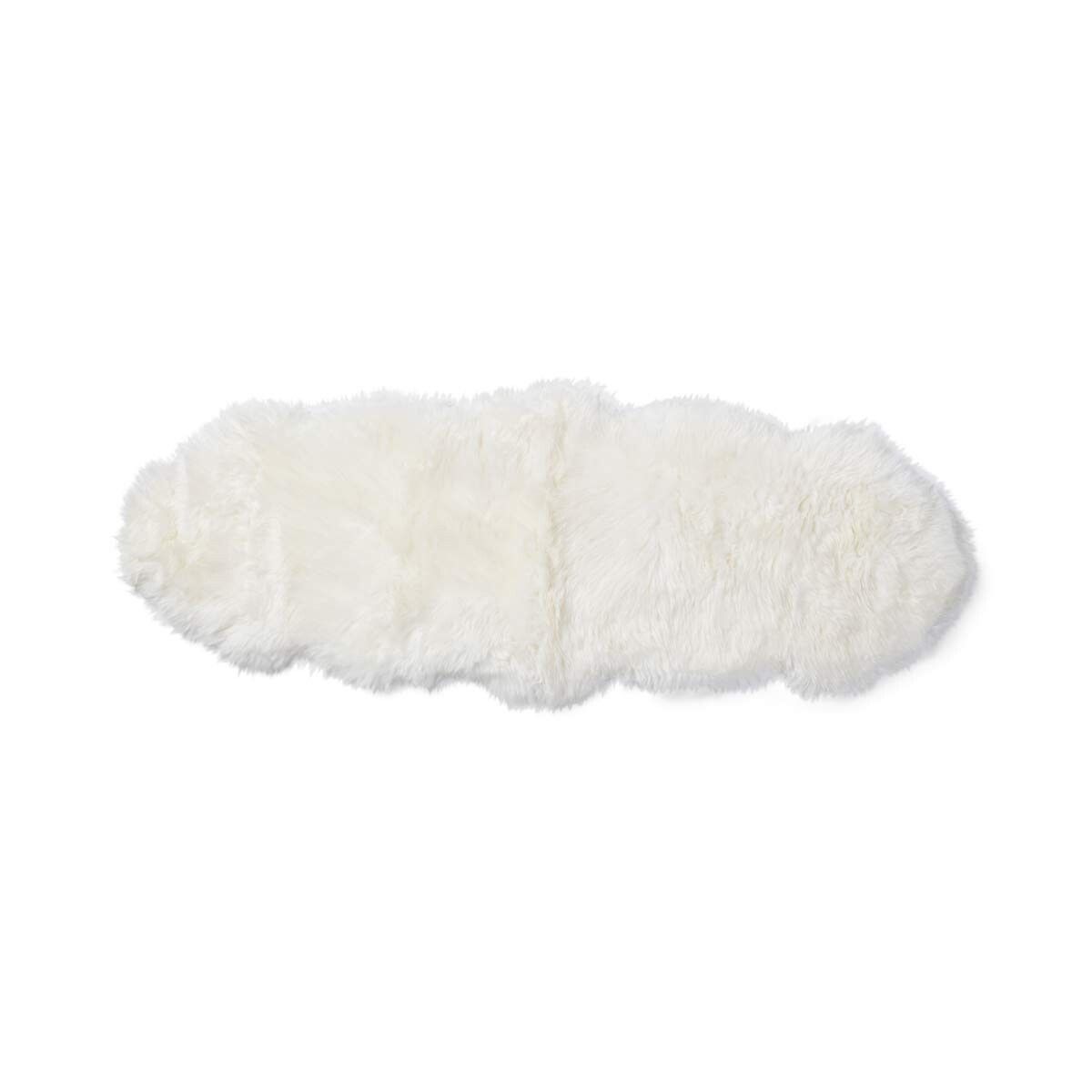 Merino Doppeltes Lammfell | Langhaar | Neuseeland | 170x60 cm Weiß