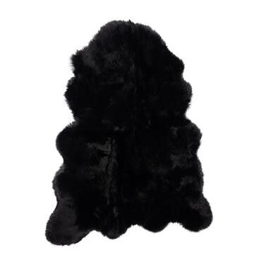 Lammfell Premium | Langhaar | Neuseeland | 104x150 cm Schwarz