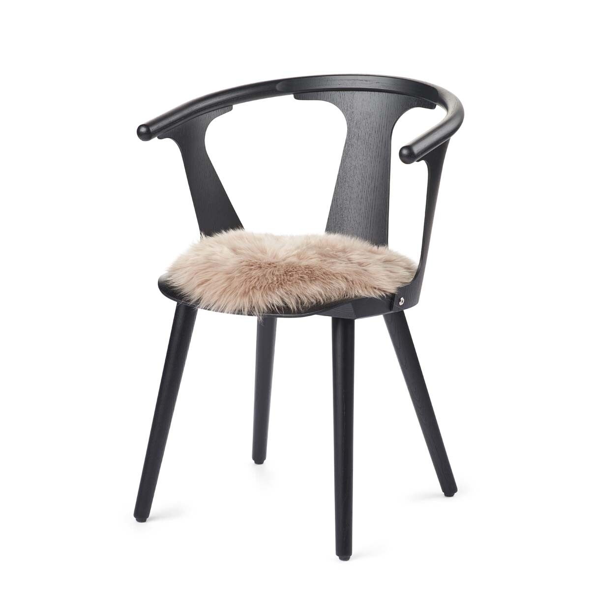 Lammfell Stuhlkissen Premium | Langhaar | Neuseeland | D38 cm Warm Sand