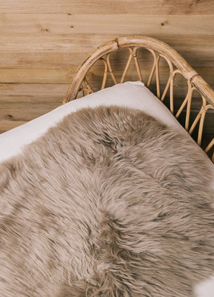 Merino Doppeltes Lammfell | Langhaar | Neuseeland | 170x60 cm Taupe