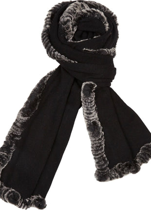 Scarlet Schal | Wolle, Kaninchen Schwarz/Schwarz