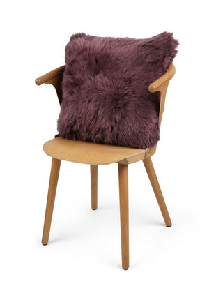 Fellkissen | Langhaar | Neuseeland | 50x50 cm Aubergine