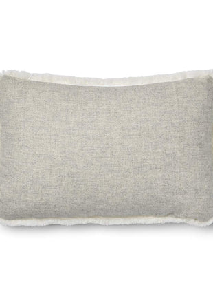 Lammfellkissen | Kurzhaar | Neuseeland | 100% Wolle | 52x52 cm | 34x52 cm Silber/Elfenbein