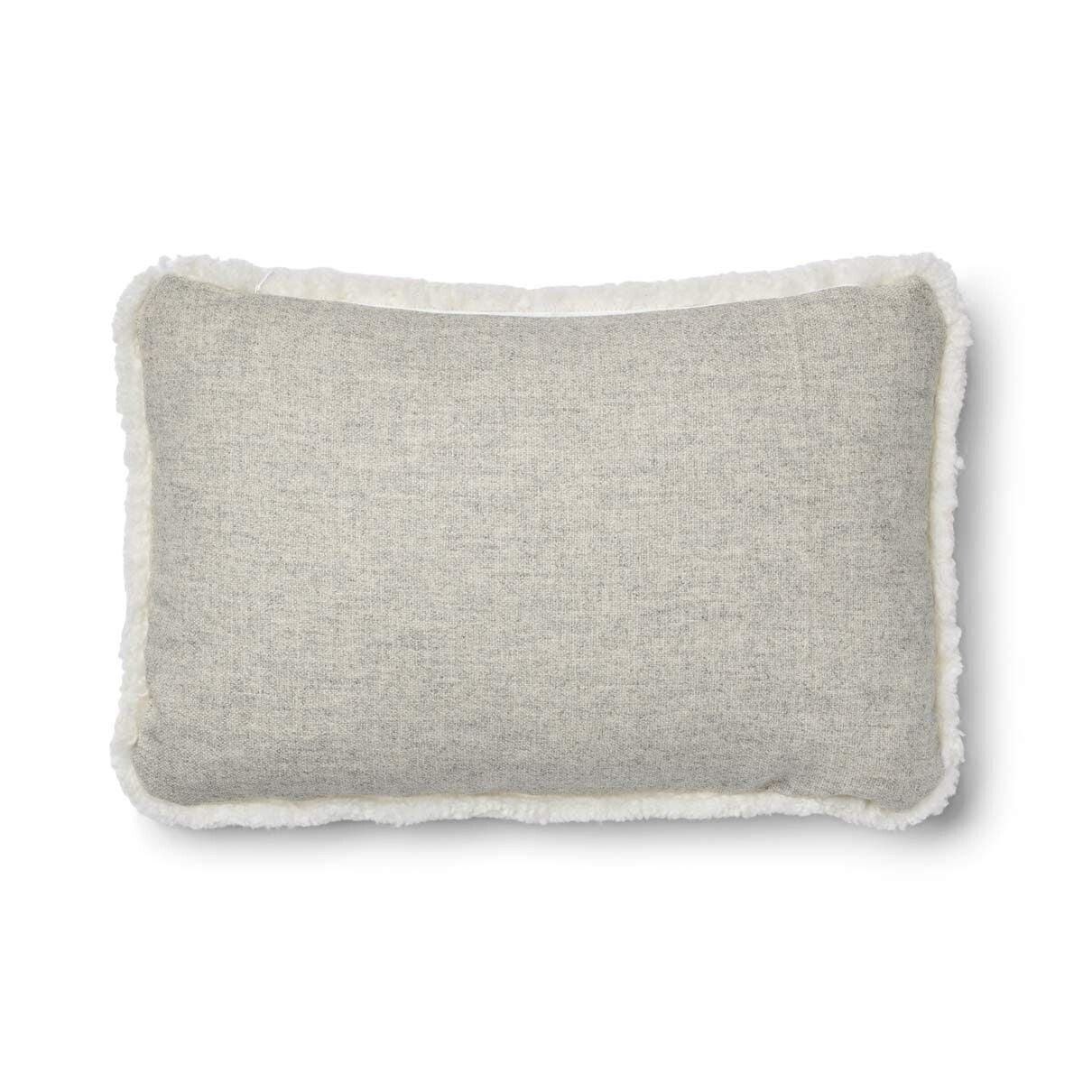 Lammfellkissen | Kurzhaar | Neuseeland | 100% Wolle | 52x52 cm | 34x52 cm Silber/Elfenbein