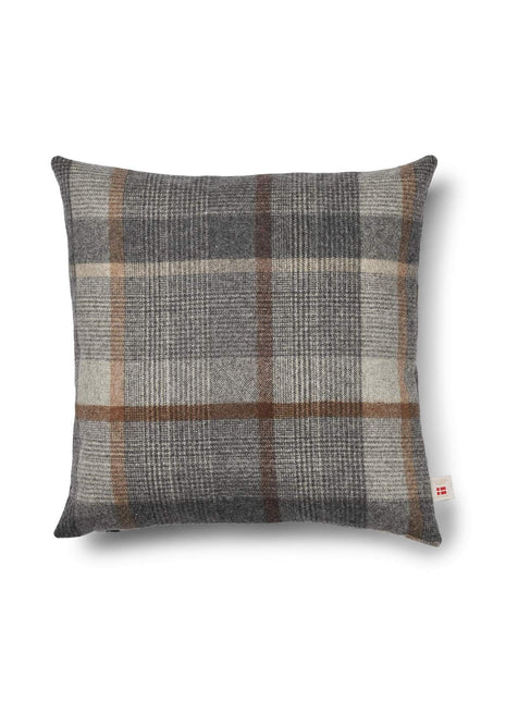 Kariertes Wollkissen | 100% Wolle | 52x52 cm