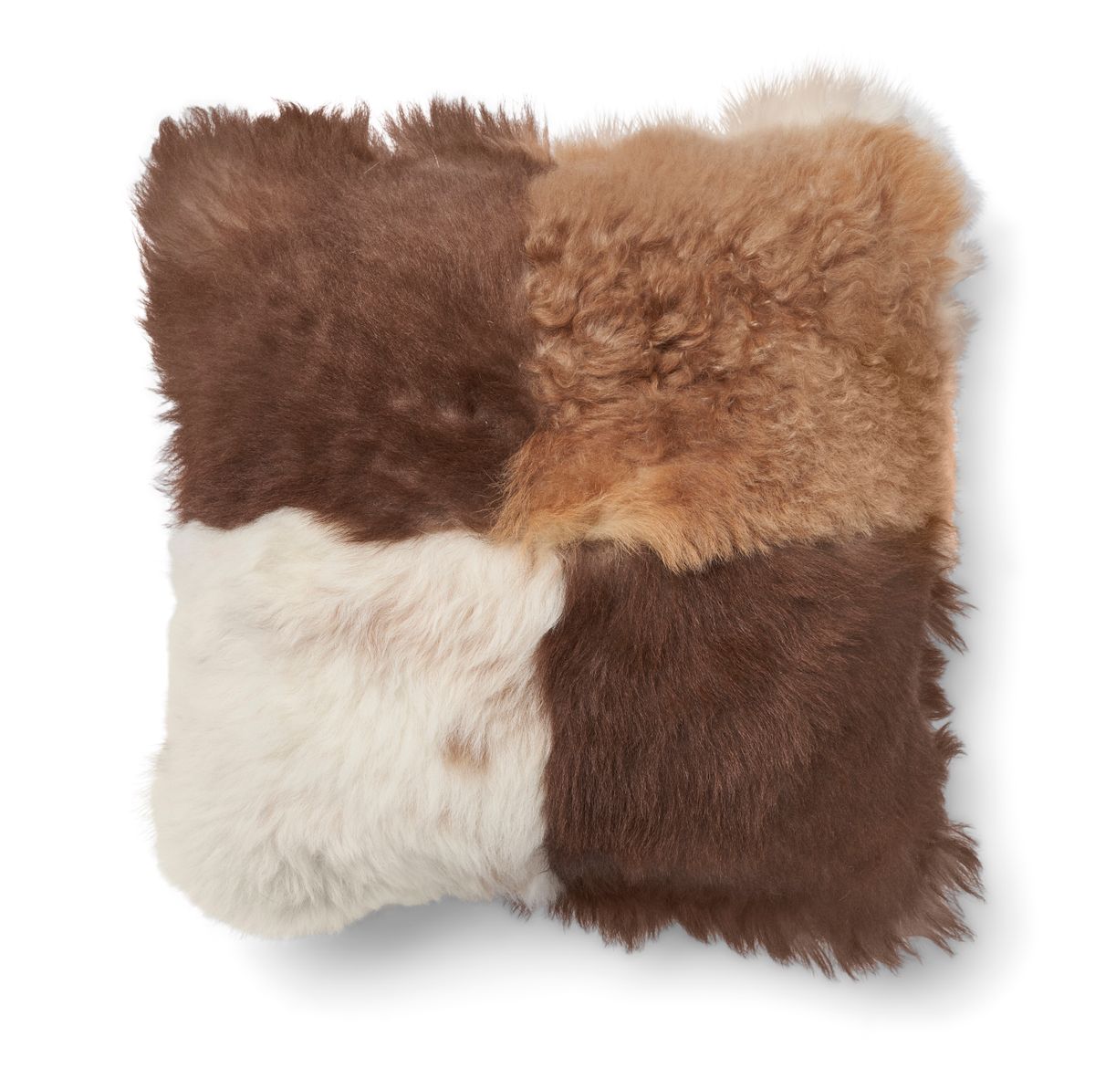 Lammfellkissen | Toskana Lammfell | Italien | 26x86 cm, 40x40 cm & 60x60 cm Braun/Beige Mix