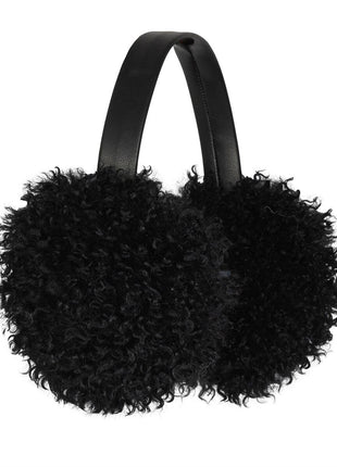 Sienna Ohrenschützer | Lammfell, Kalbsleder Schwarz