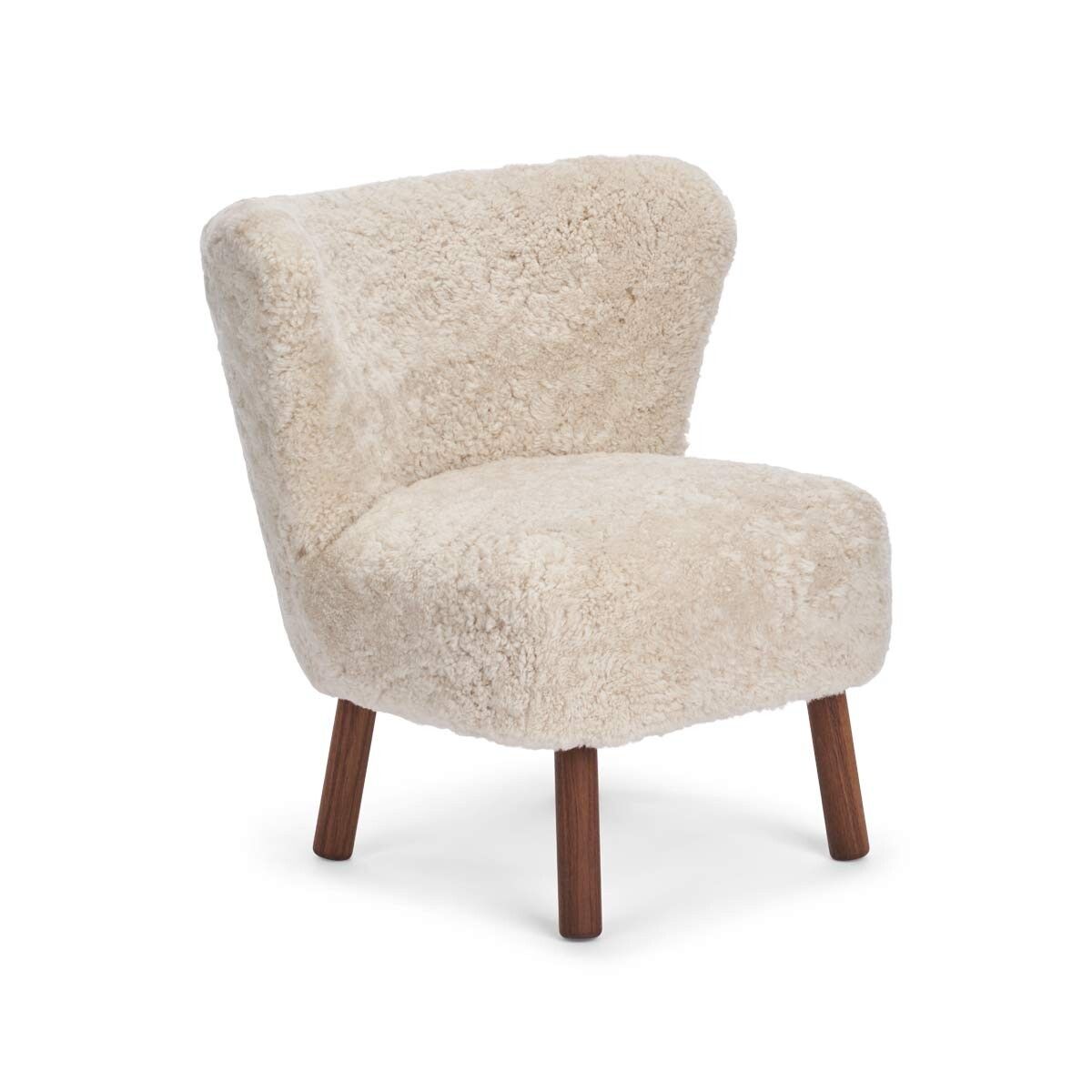 Emily Loungestuhl | Kurzhaar | Design Möbel Perlweiß