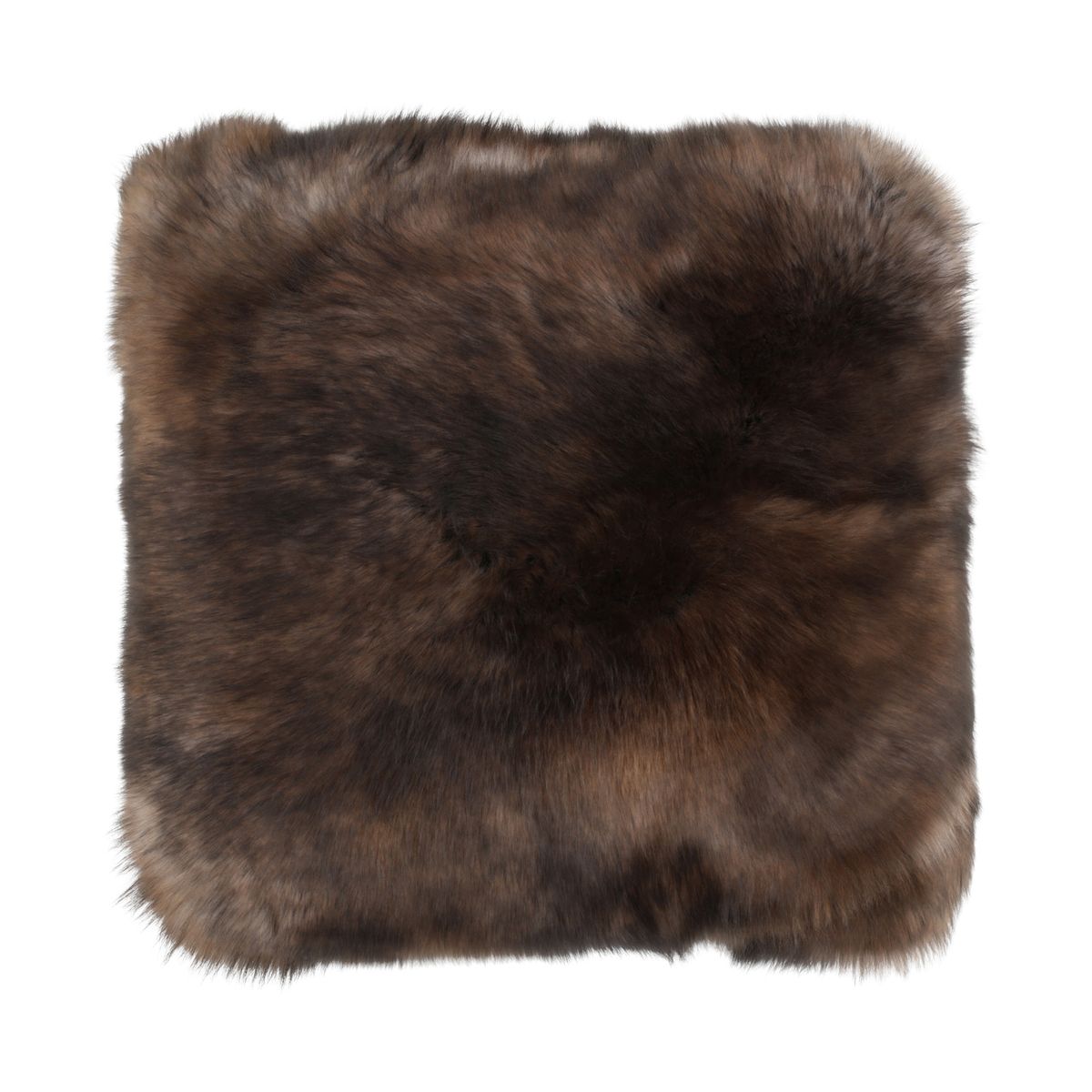 Premium Fellkissen | Toskana Lammfell | Doppelseitig | 40x40 cm & 52x52 cm Dunkelbraun
