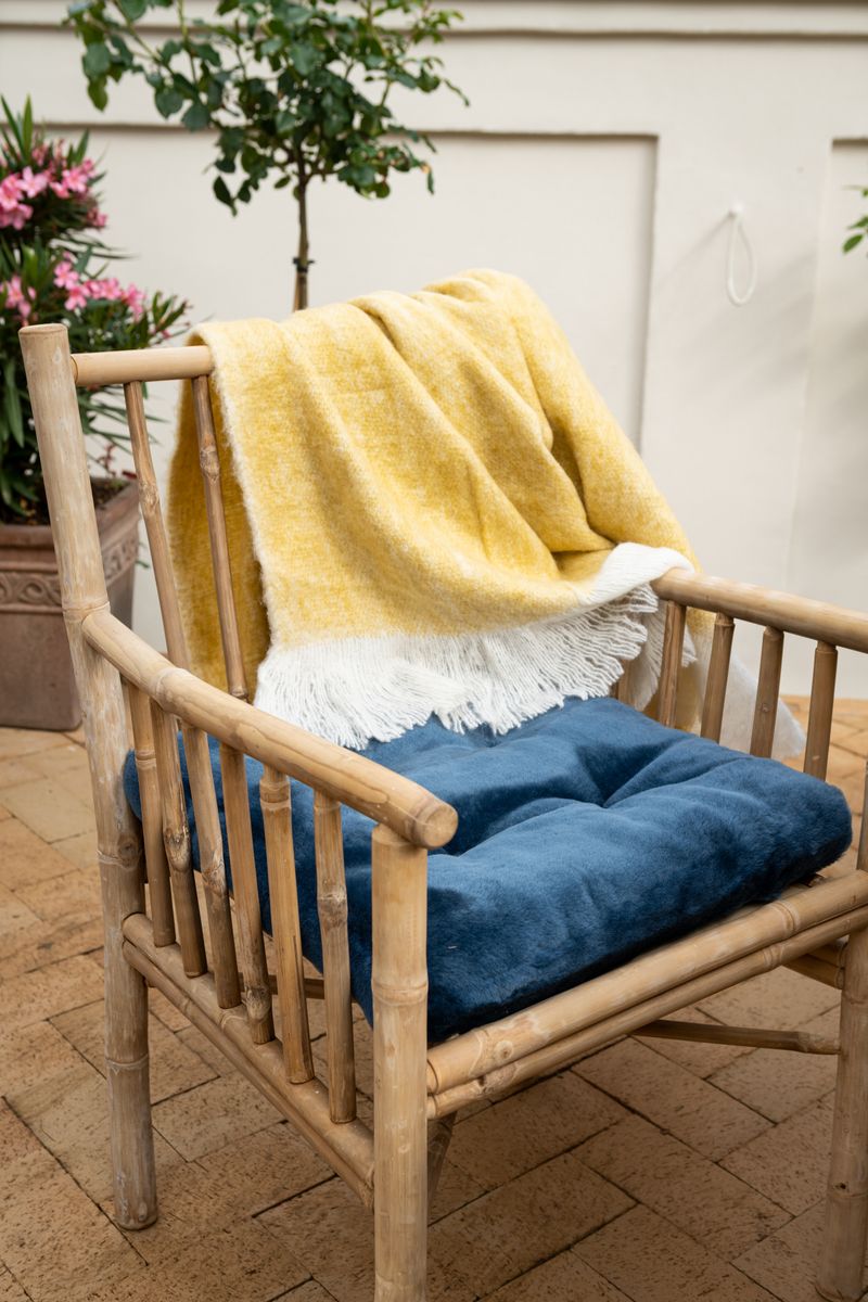 Mohairwolle Decke | 130x170 cm Senf