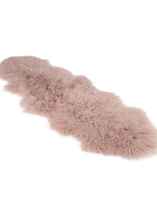 Doppeltes Lammfell | Tibet | 150x55 cm Altrosa