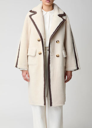 Jill Mantel | Shearling Beige