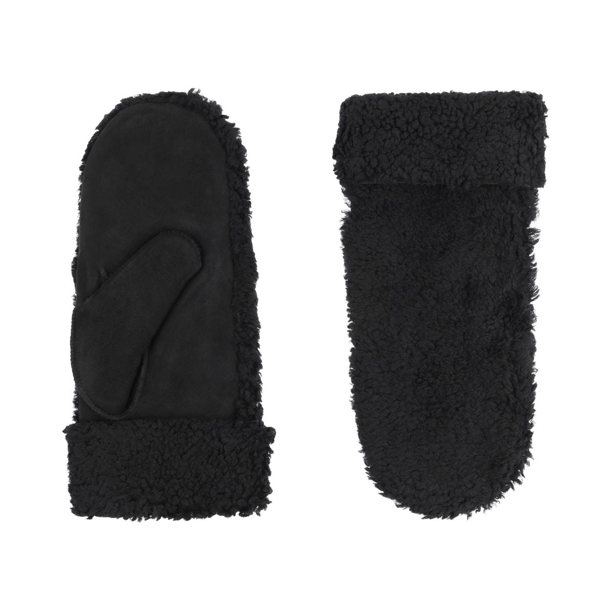 Iris Fäustlinge | Merino Lammfell | Damenfäustlinge Schwarz