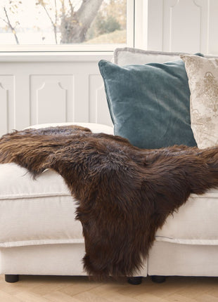 Lammfell | England | 100-110x60 cm Natürlich Dunkelbraun