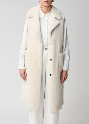 Raelynn Weste | Shearling Lammfell Schwarz