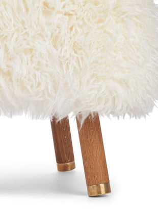 Emil Loungesessel | Premium Lammfell | Langhaar Schneeweiß